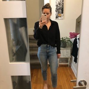 Topshop Black Button Up Shirt